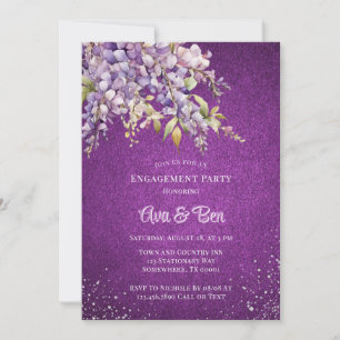 Invitation Fiançailles de Parties scintillant Lavande violett