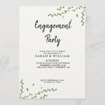 Invitation Fiançailles de verdure simple