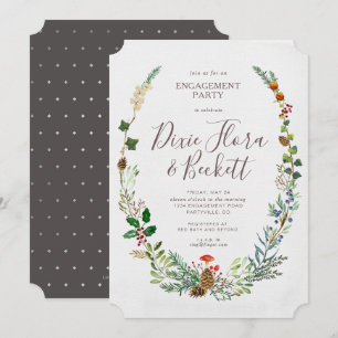 Invitation Fiançailles de Woodland d'hiver