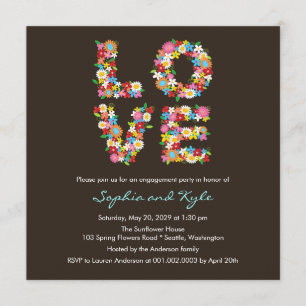 Invitation Fiançailles des fleurs de printemps d'A