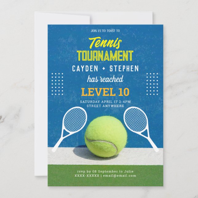 Invitation Fiançailles du club de tennis (Devant)