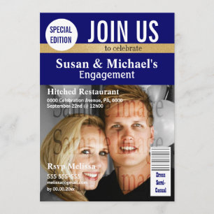 Invitation fiançailles du magazine Blue Gold