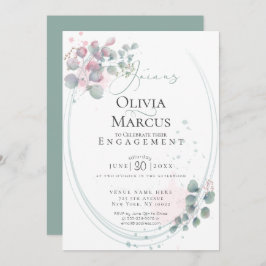 Invitation FIANÇAILLES | Eucalyptus aquarelle Foliage