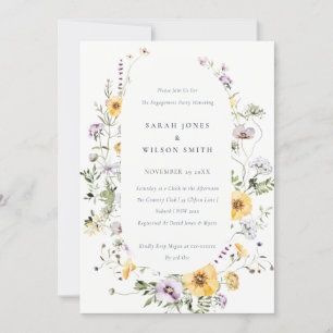 Invitation Fiançailles Fleur sauvage Lilac jaune