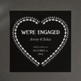 Invitation Fiançailles gothique du parti noir et blanc