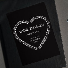 Invitation Fiançailles gothique du parti noir et blanc