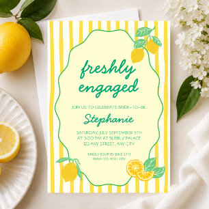 Invitation Fiançailles Jaune Citron Frais Shower de Mariée