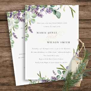 Invitation Fiançailles Lavender Eucalyptus Leafy B
