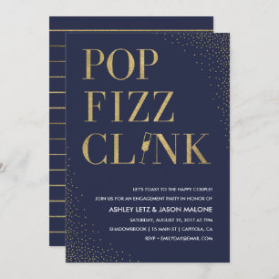 Invitation Fiançailles Mariage de Pop Fizz Clink