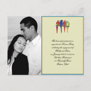Invitation Fiançailles Mariage des perroquets tropicaux
