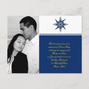 Invitation Fiançailles Mariage jaune de la marine de boussole