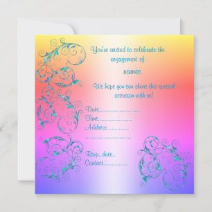 INVITATION FIANÇAILLES pastel MODERNE