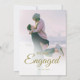 Invitation Fiançailles Photo Overlay Moderne Élégant Simple