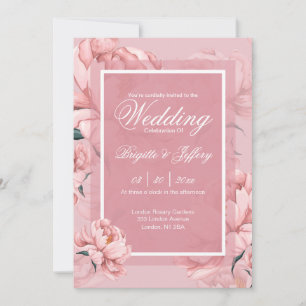 Invitation Fiançailles Pony rose