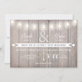 Invitation Fiançailles Rustic Lights
