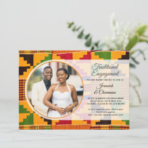 Invitation Fiançailles traditionnelles africaines Ghana Kente