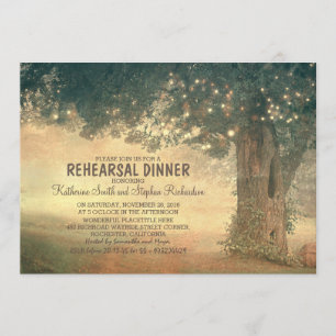 Invitation ficelle de dîner rustique de répétition d'arbre de