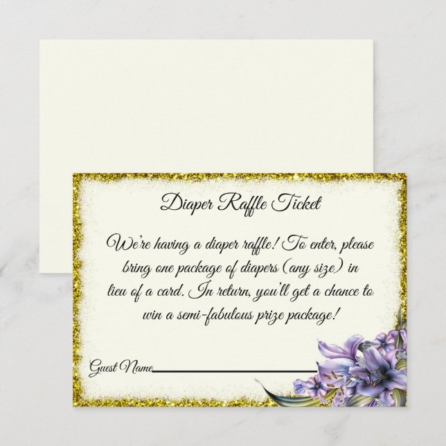 Invitation Fiche de carrelage de Baby shower de couches pourp (Devant / Derrière)