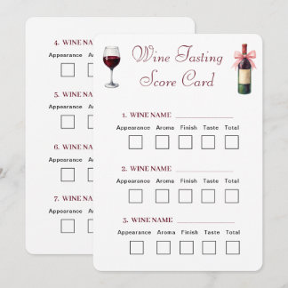 Invitation Fiche de Dégustation de Vin Élégante