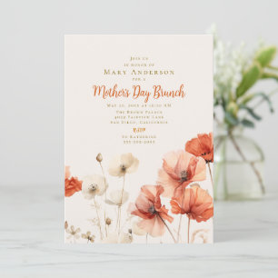Invitation Fields of Poppies Mère's Day Brunch