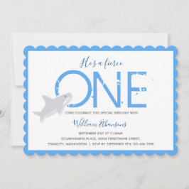 Invitation Fierce One Requin Animal Premier Anniversaire