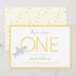 Invitation Fierce Un Requin Jaune Animal Premier Anniversaire