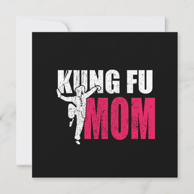 Invitation Fière Kung Fu Maman Arts Martiaux Fighter Mother C (Devant)