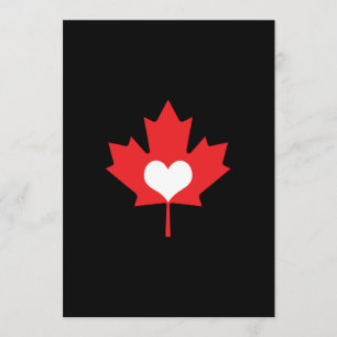 Invitation Fierté canadienne - I Love Canada Maple Leaf