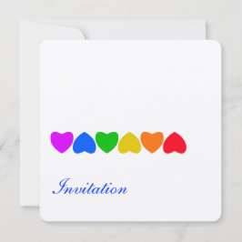 Invitation Fierté Rainbow Heart Line