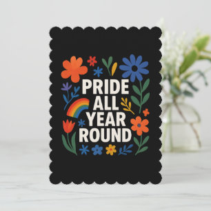 Invitation Fierté toute l'année - Design arc-en-ciel LGBTQ+