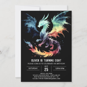 Invitation Fiery Dragon Anniversaire Custom
