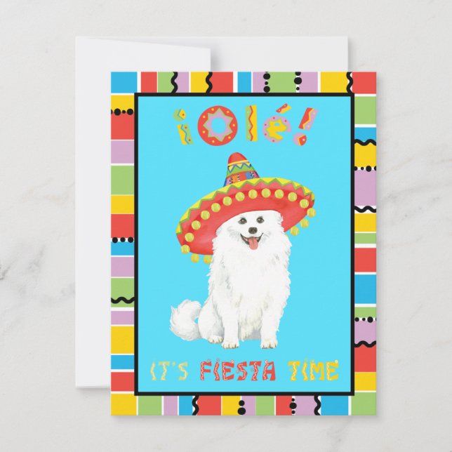 Invitation Fiesta American Eskimo Chien (Devant)