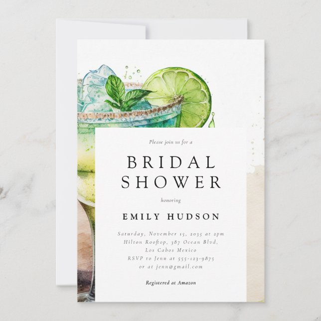 Invitation Fiesta Aquarelle Nuptiale douche (Devant)