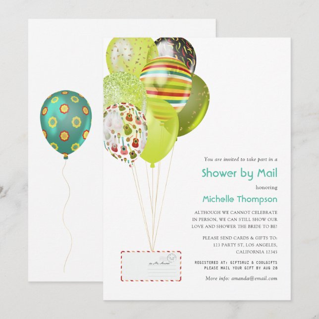 Invitation Fiesta Baby ou Fête des mariées par la poste (Devant / Derrière)
