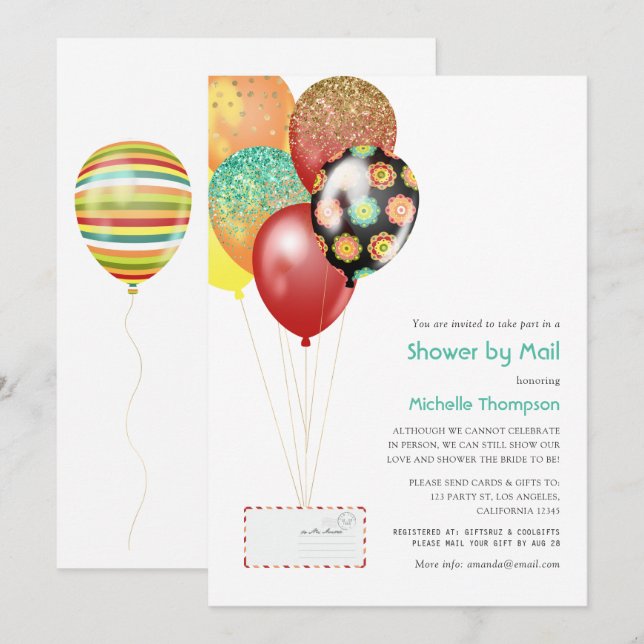 Invitation Fiesta Baby ou Fête des mariées par la poste (Devant / Derrière)