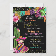 Fiesta colorée mexicaine Floral 5e fête d'annivers