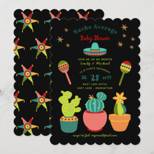 Invitation FIESTA Couples BABY SHOWERS Fleurs Llama Moderne