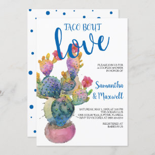 Invitation Fiesta de fête de douche de couples de cactus