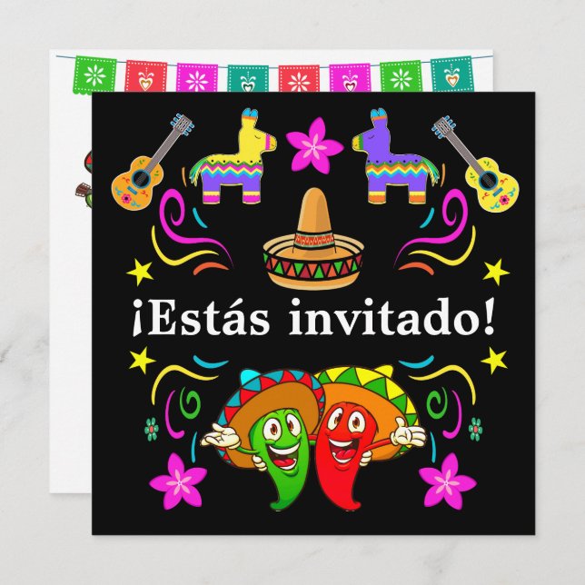 Invitation Fiesta - ¡Estás invitado ! (Devant / Derrière)