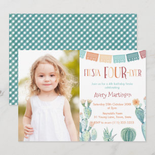 Invitation Fiesta FOUR ever Mexicaine 4e anniversaire de fête