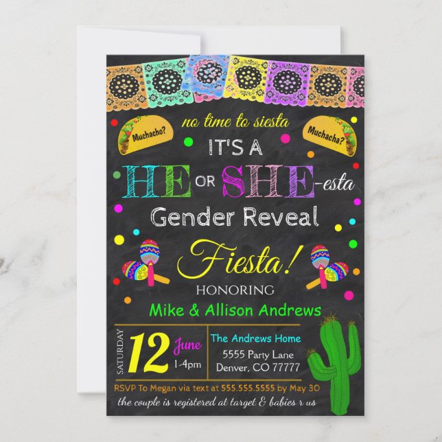 Invitation Fiesta Genre Revela (Devant)