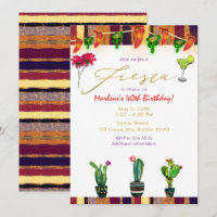 FIESTA Gold Southwest Cactus Fête d'anniversaire