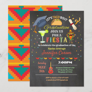 Invitation Fiesta graduation chalkboard taco