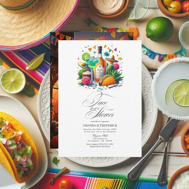 Invitation Fiesta mexicaine "Taco 'Bout a Couples Shower" (Mexican Fiesta "Let's Taco 'Bout a Couples Shower" Invitation)