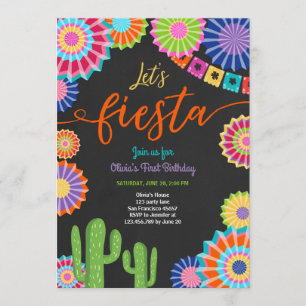 Invitation Fiesta Mexique Anniversaire Cactus