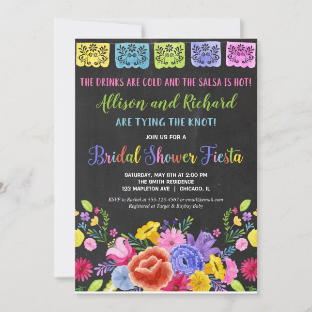 Invitation Fiesta nuptiale couple de douche (Devant)