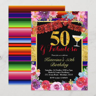 Invitation Fiesta Spanish 50 et Fabulous Birthday