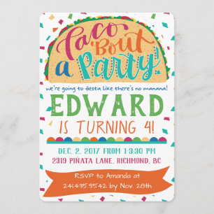 Invitation Fiesta Taco Bout une fête