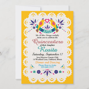 Invitation Fiesta traditionnelle frontière espagnole Quincean