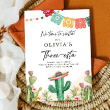 Invitation Fiesta Trois-esta Anniversaire 3e Mexic